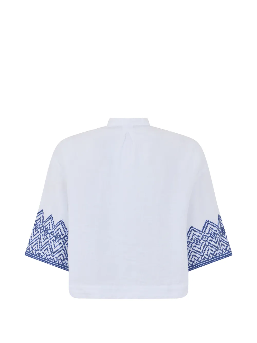  120% Lino Embroidered Shirt - White 