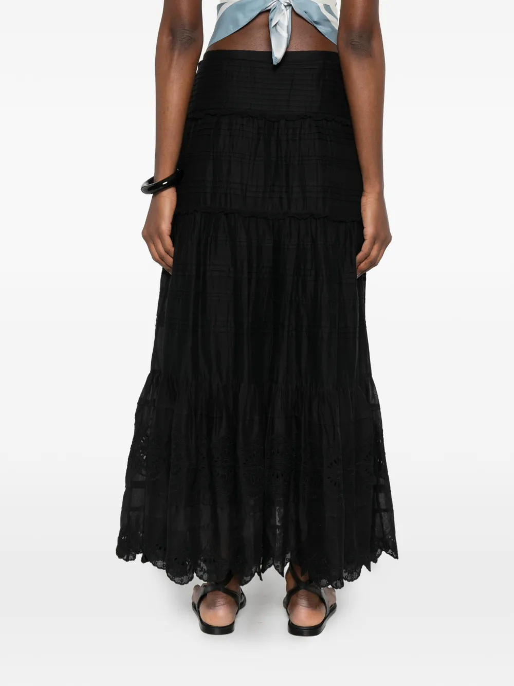 Paoline Tiered-Deisgn Lace Skirt