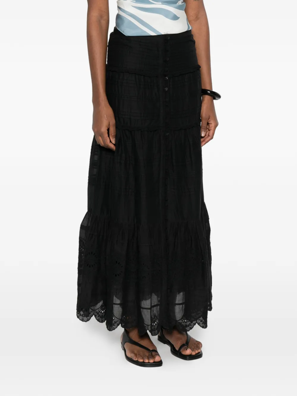Paoline Tiered-Deisgn Lace Skirt