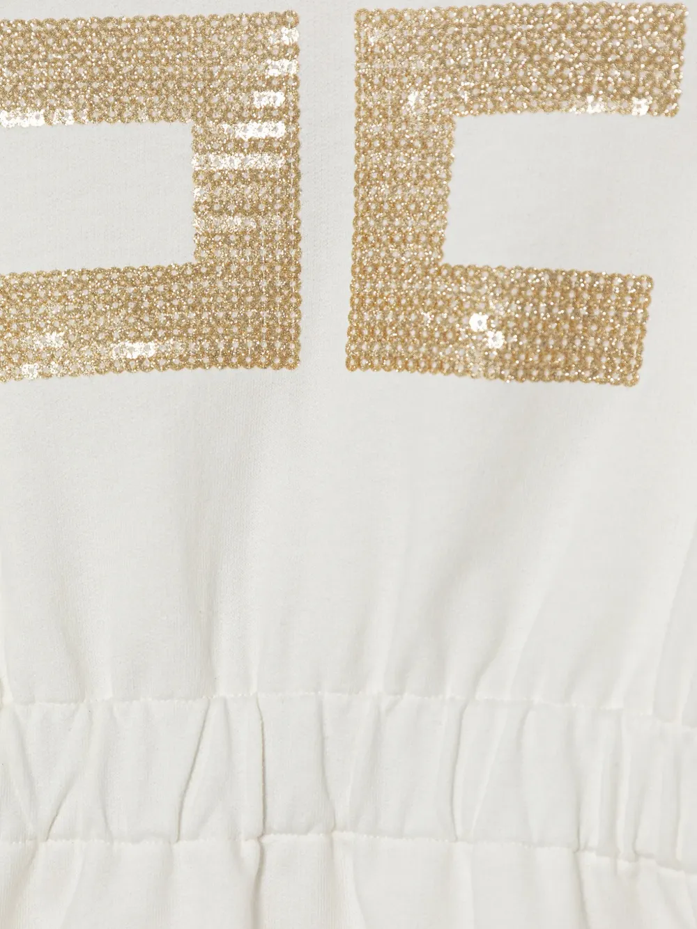 Elisabetta Franchi La Mia Bambina Jurk met pailletten logo Beige