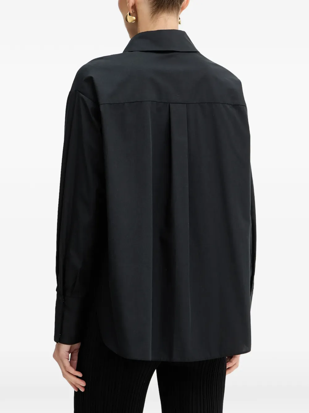 Elisabetta Franchi Blouse met geborduurde manchetten en strikdetail Zwart