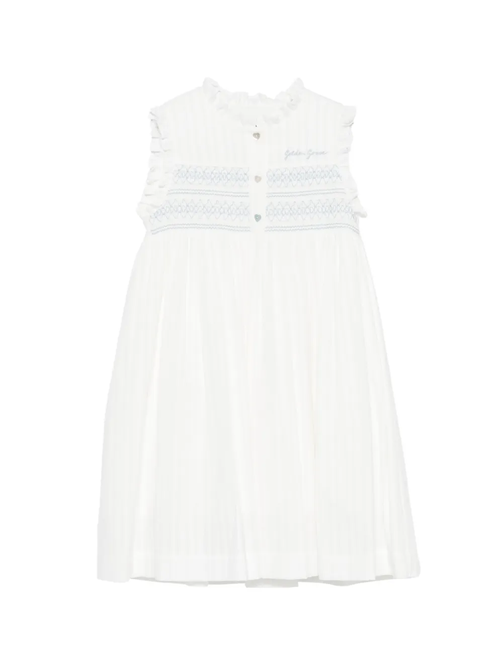 Golden Goose Kids embroidered-logo dress - Bianco