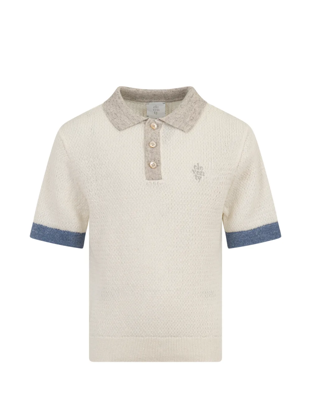 Eleventy Kids button collar polo shirt - Toni neutri