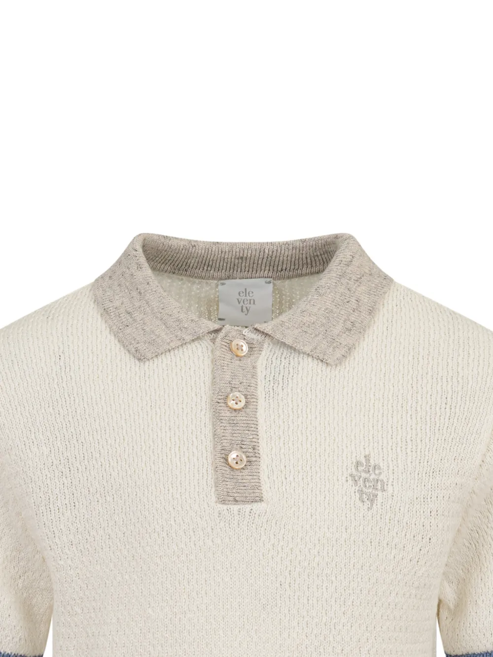 Eleventy Kids Poloshirt met kraag met knopen Beige