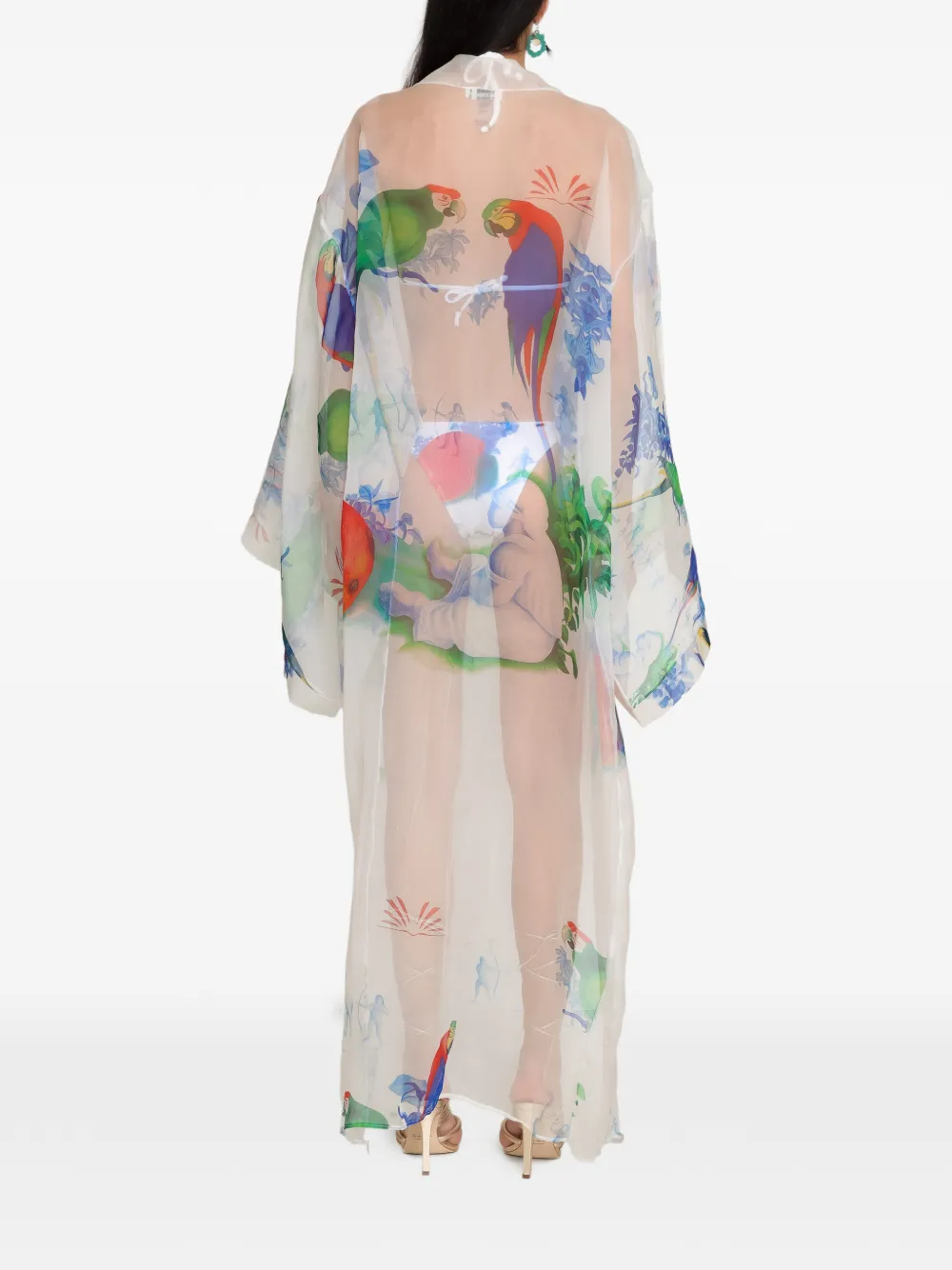 Amir Slama Tuniek met bloemenprint Wit