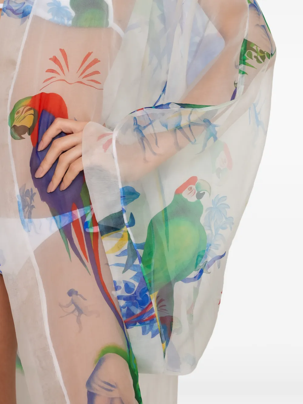 Amir Slama Tuniek met bloemenprint Wit