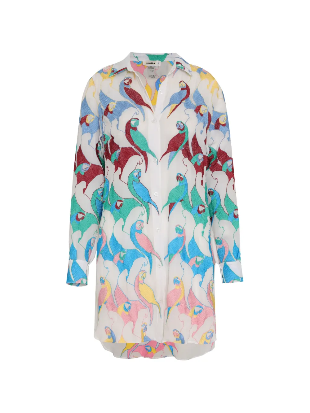 Amir Slama parrot-print cover-up - Bianco