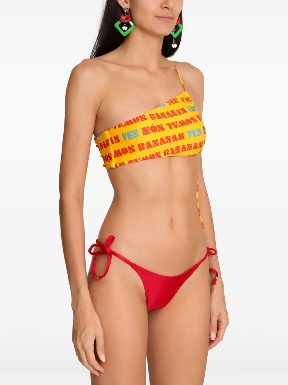 Amir Slama Bikini met print en gestrikt bandje Rood