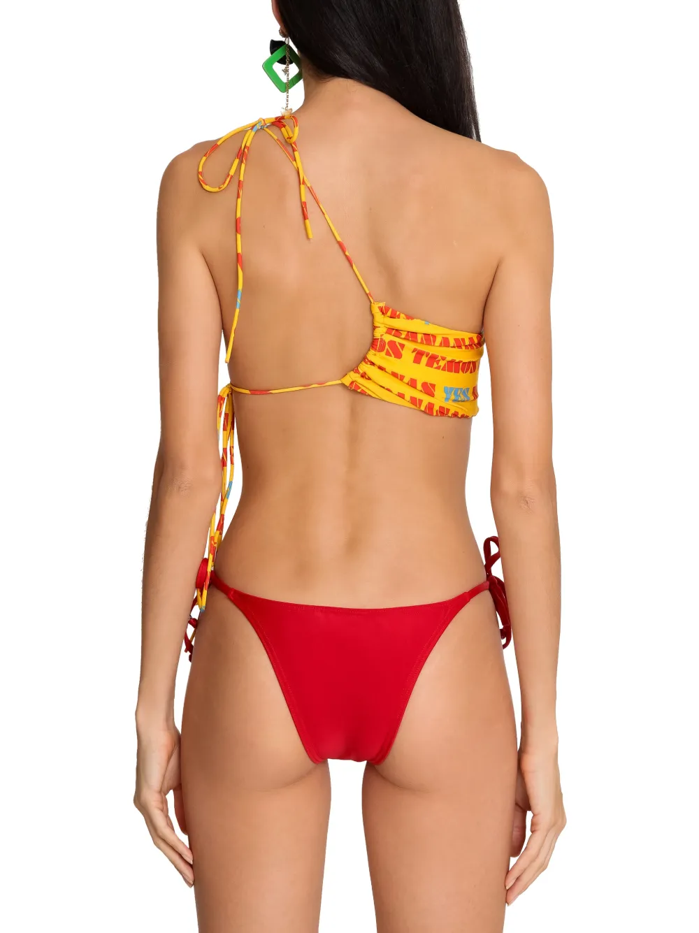 Amir Slama Bikini met print en gestrikt bandje Rood