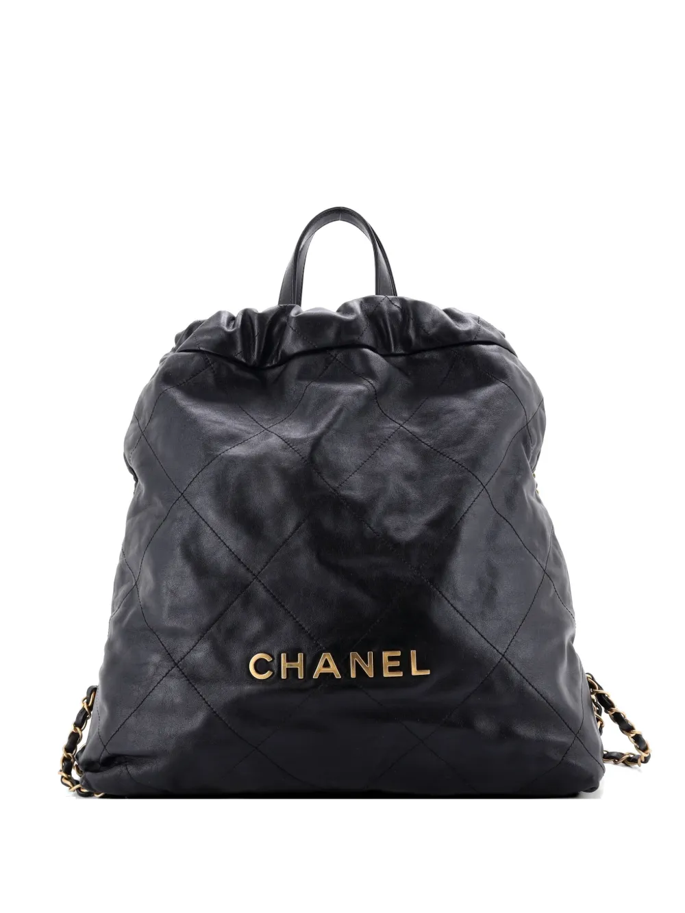 CHANEL Pre-Owned 22 Chain Quilted Calfskin Large backpack - Nero