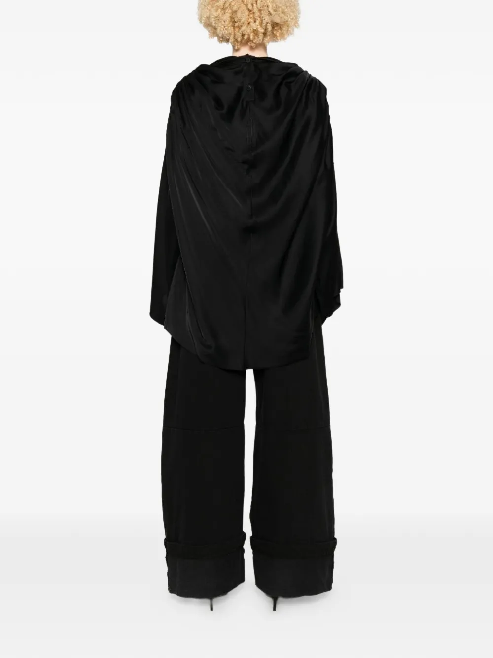 Rick Owens Gedrapeerde top met knopen Zwart