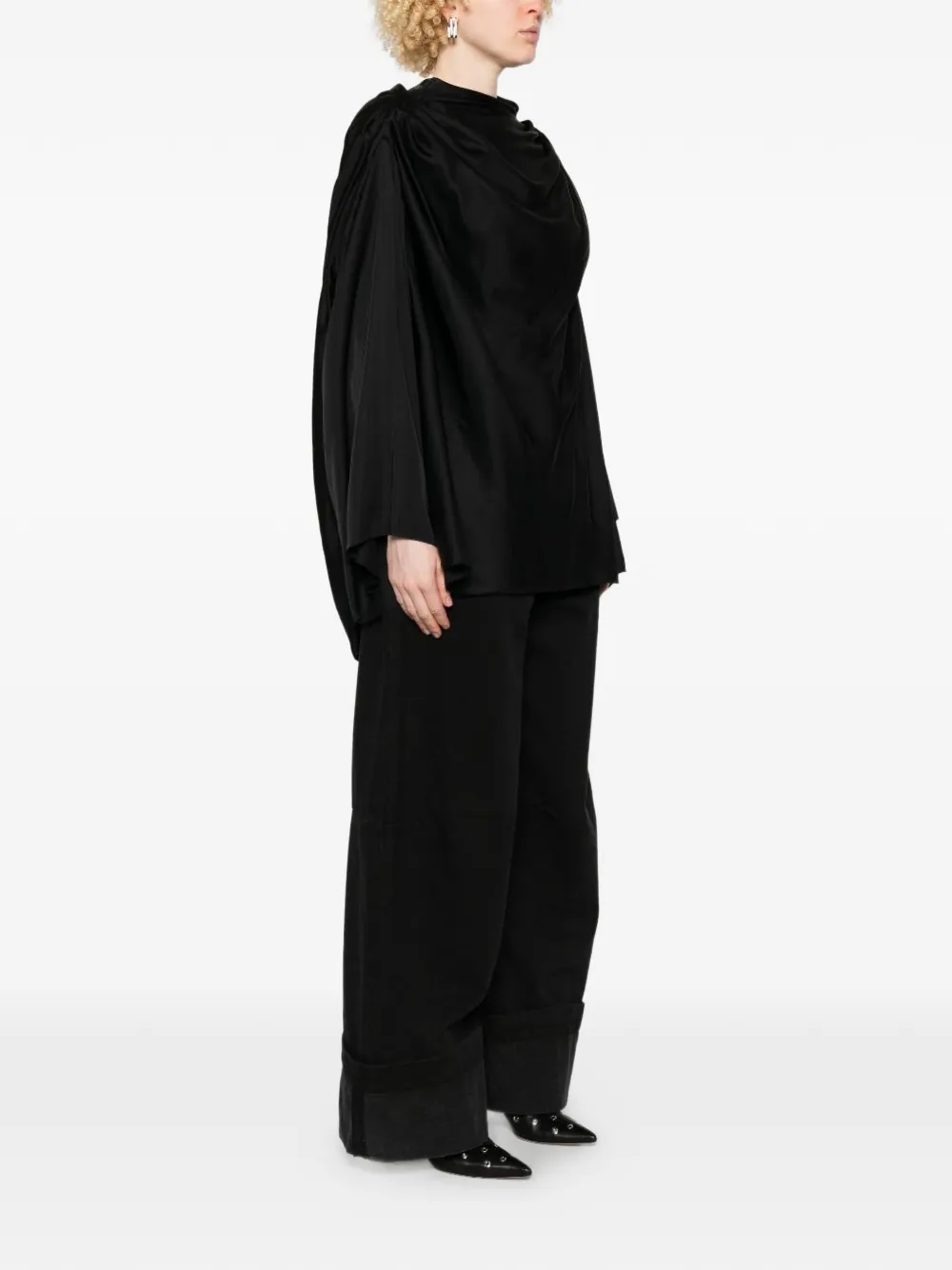 Rick Owens ドレープボタントップ | ブラック | FARFETCH JP Rick Owens ドレープボタントップ | ブラック | FARFETCH JP