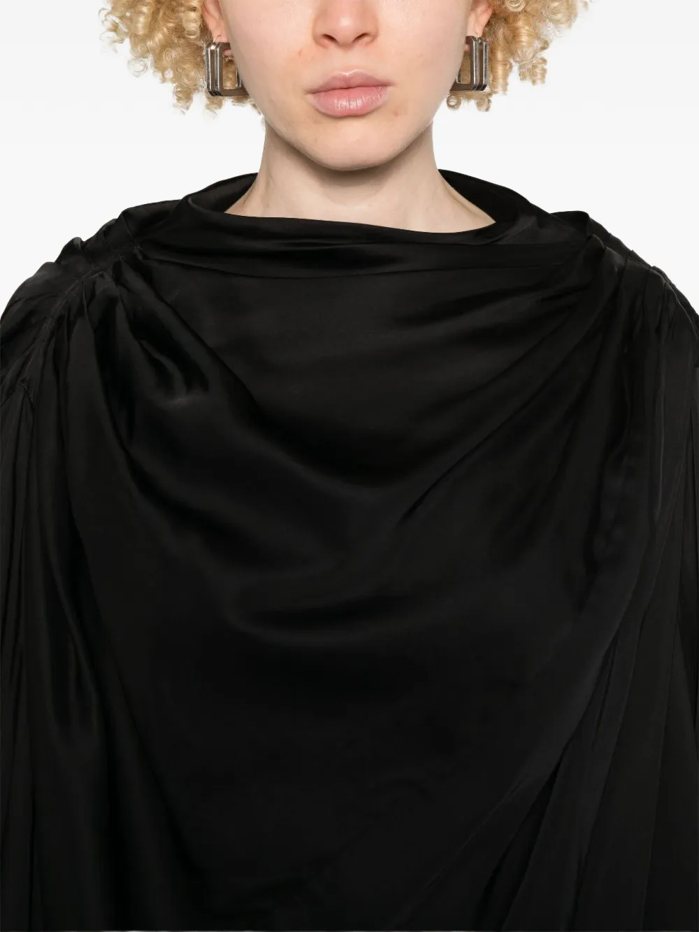 Rick Owens Gedrapeerde top met knopen Zwart