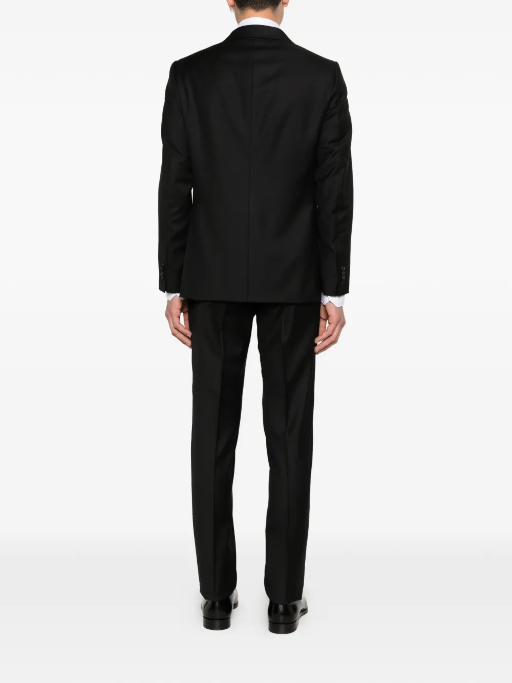  Caruso Wool Double-breasted Suit - Black 
