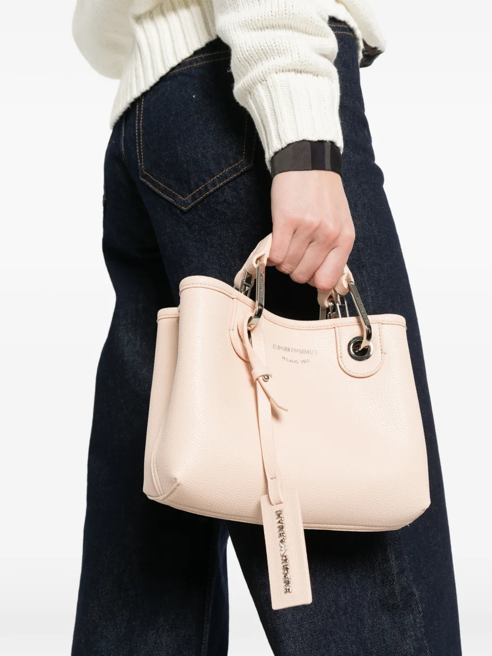 Emporio Armani Myea mini-shopper met handvat Roze
