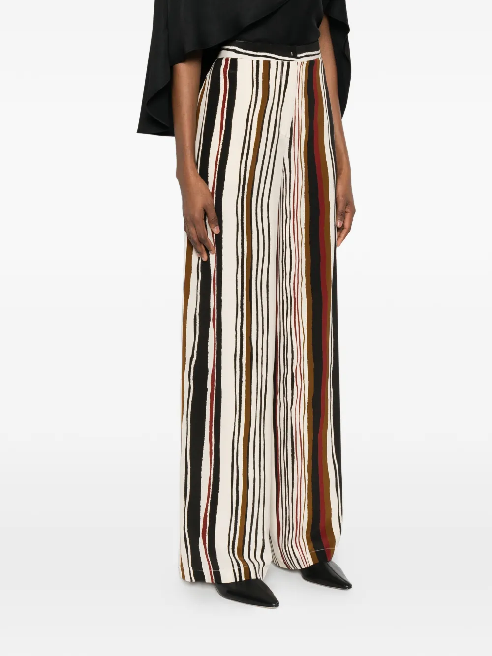 Max Mara Gestreepte palazzo broek Wit