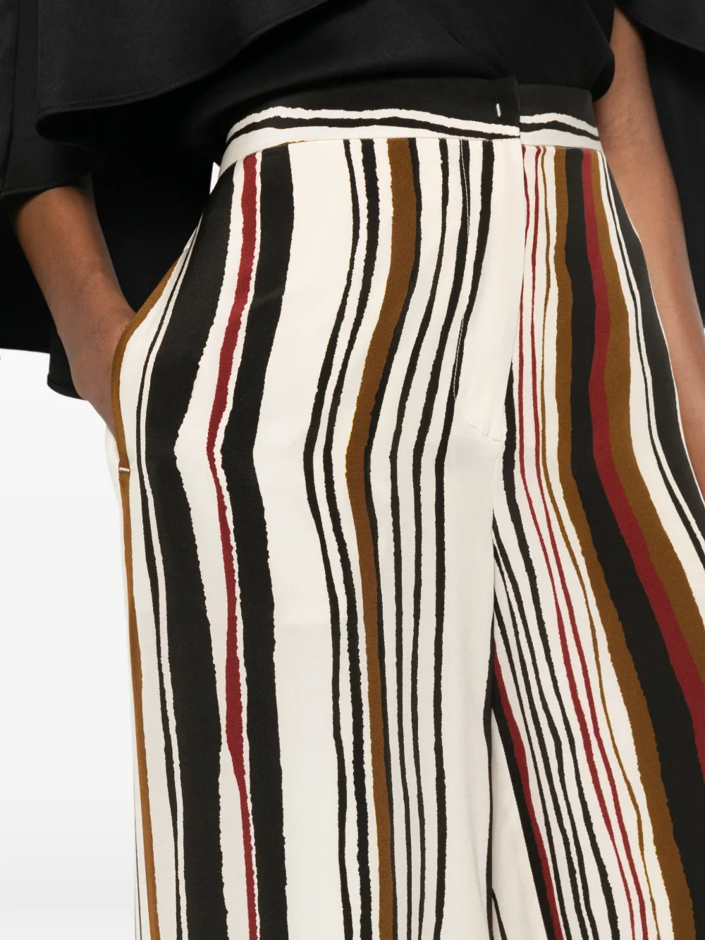 Max Mara Gestreepte palazzo broek Wit