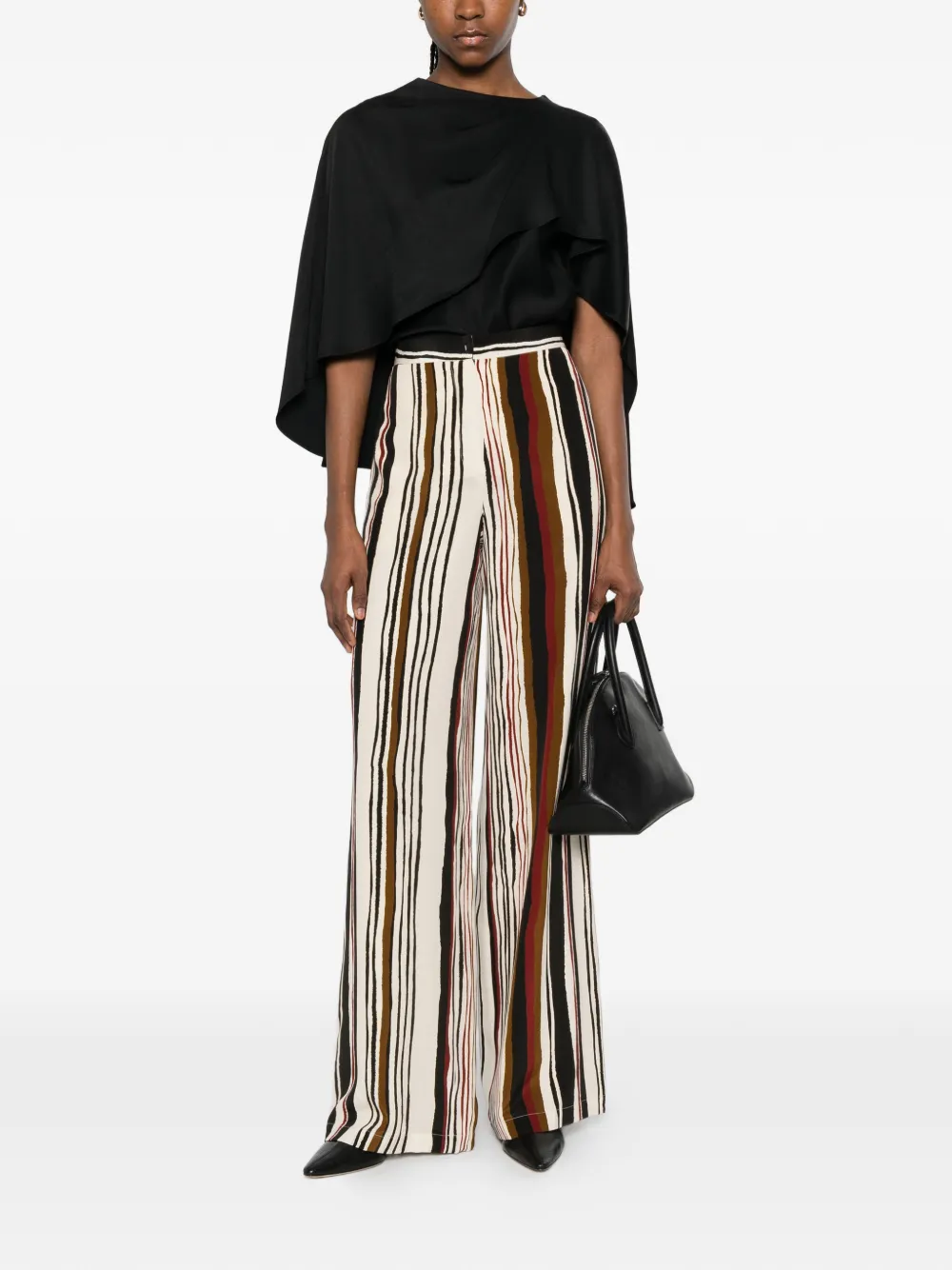 Max Mara Gestreepte palazzo broek Wit