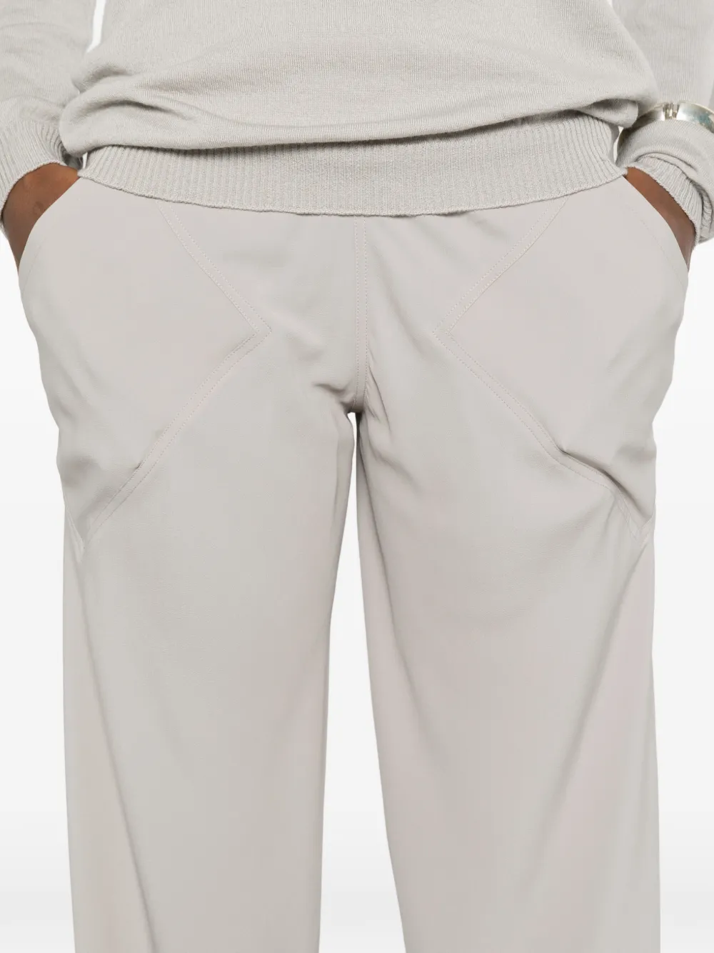 Rick Owens Geribbelde palazzo broek Grijs