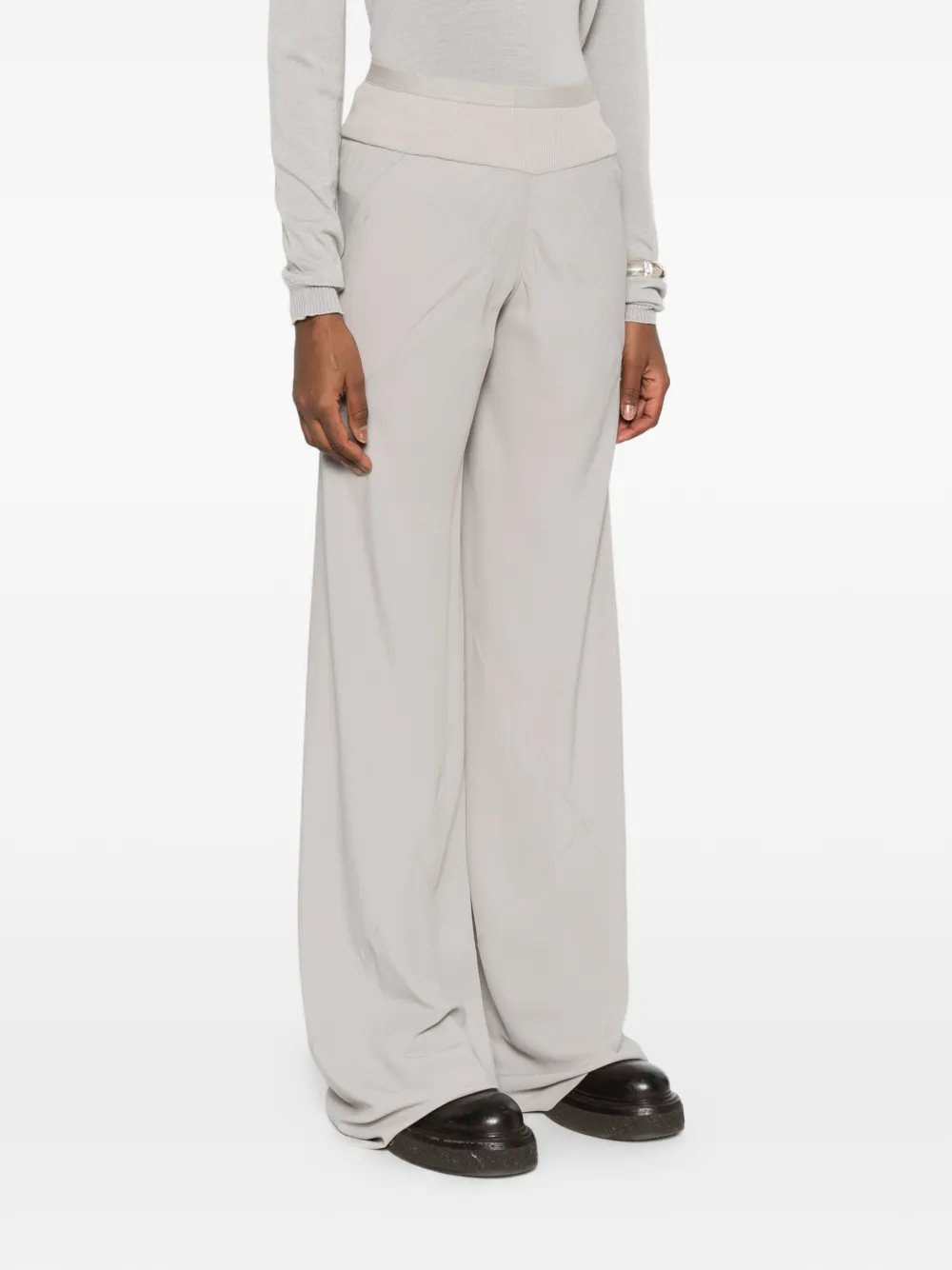 Rick Owens Geribbelde palazzo broek Grijs