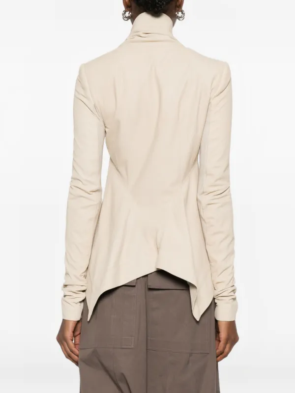 Rick Owens Asymmetric Zip Jacket | Neutrals | FARFETCH SG