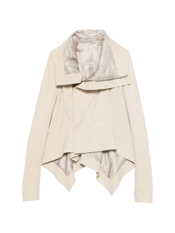 Rick Owens Asymmetric Zip Jacket | Neutrals | FARFETCH SG
