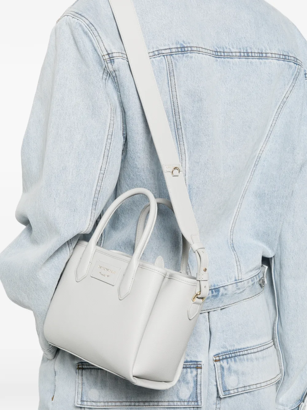 Emporio Armani Shopper met logopatch Grijs