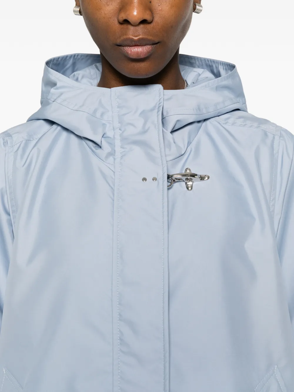 Fay Short Parka In Technical Poplin With Hook In Multi