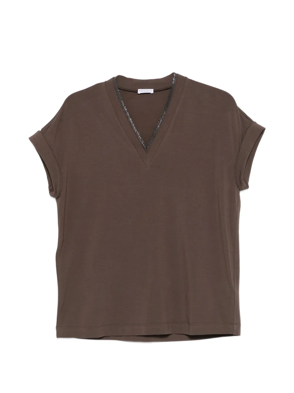 Brunello Cucinelli V-neck T-shirt - Marrone