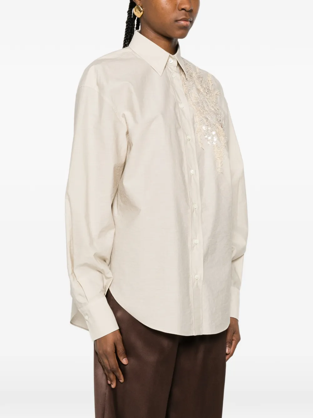  Brunello Cucinelli Sequin Shirt - Neutrals 