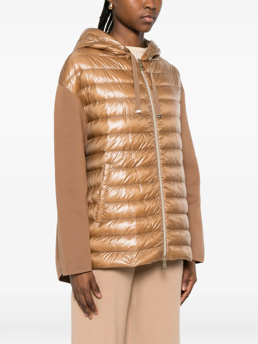 Herno Gewatteerd jack met capuchon Beige