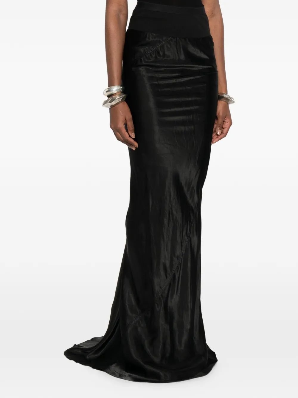  Rick Owens Ruched Maxi Skirt - Black 