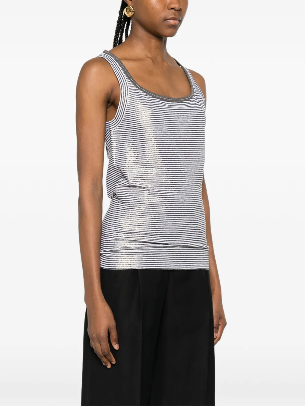  Brunello Cucinelli Striped Top - Blue 