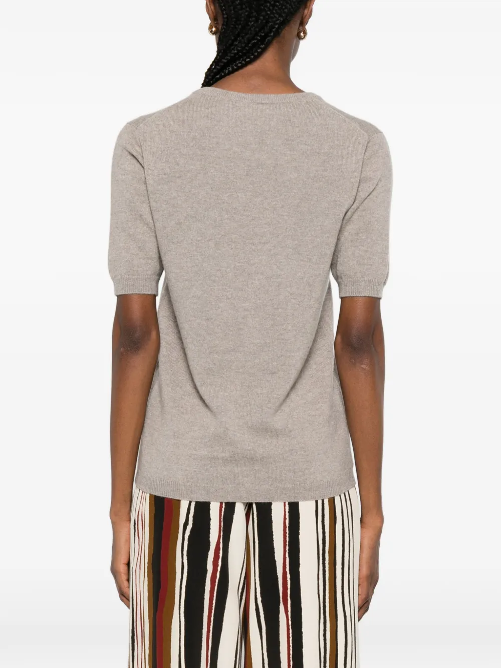 Round-Neck Short-Sleeve Sweater