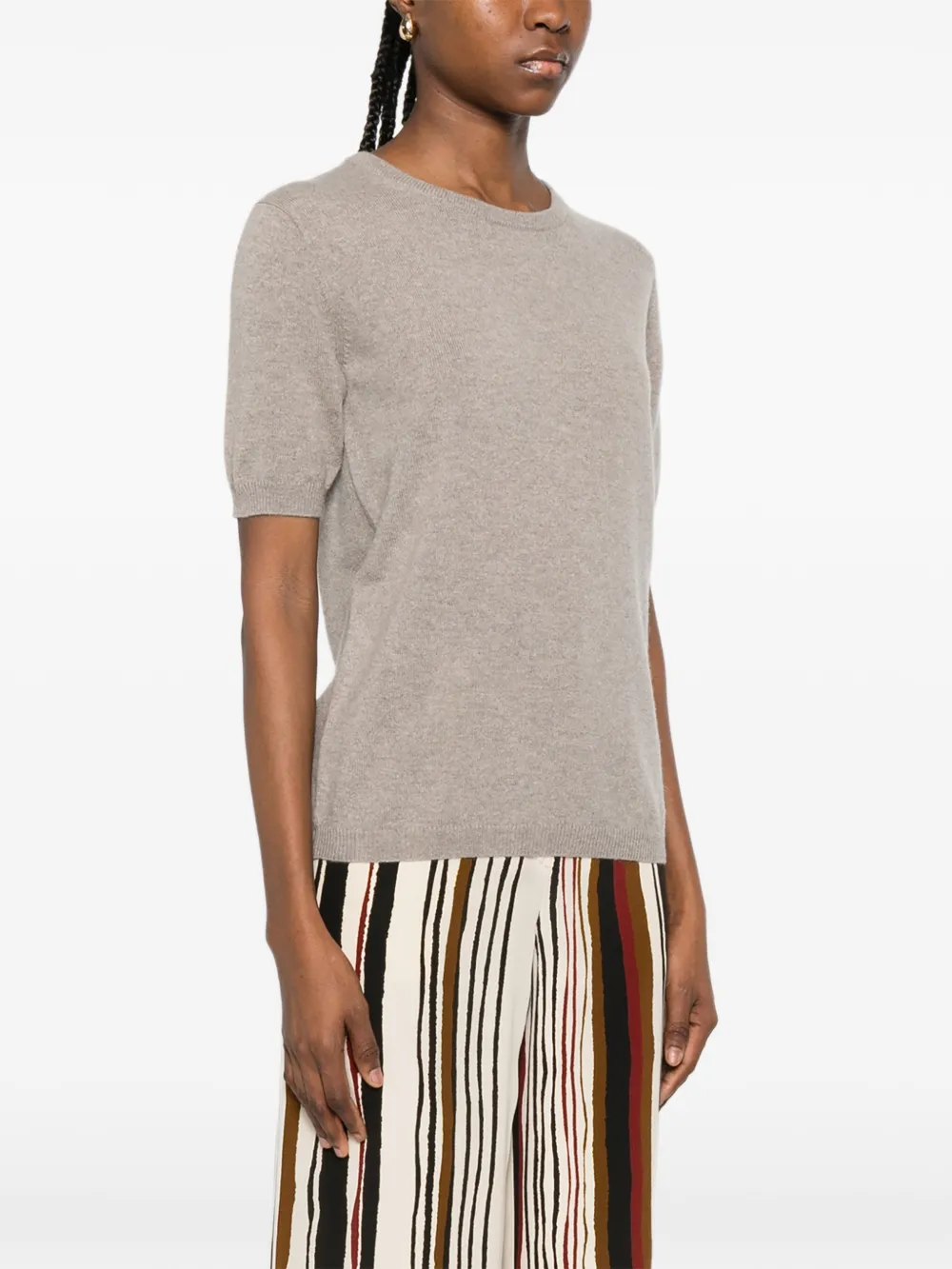 Round-Neck Short-Sleeve Sweater