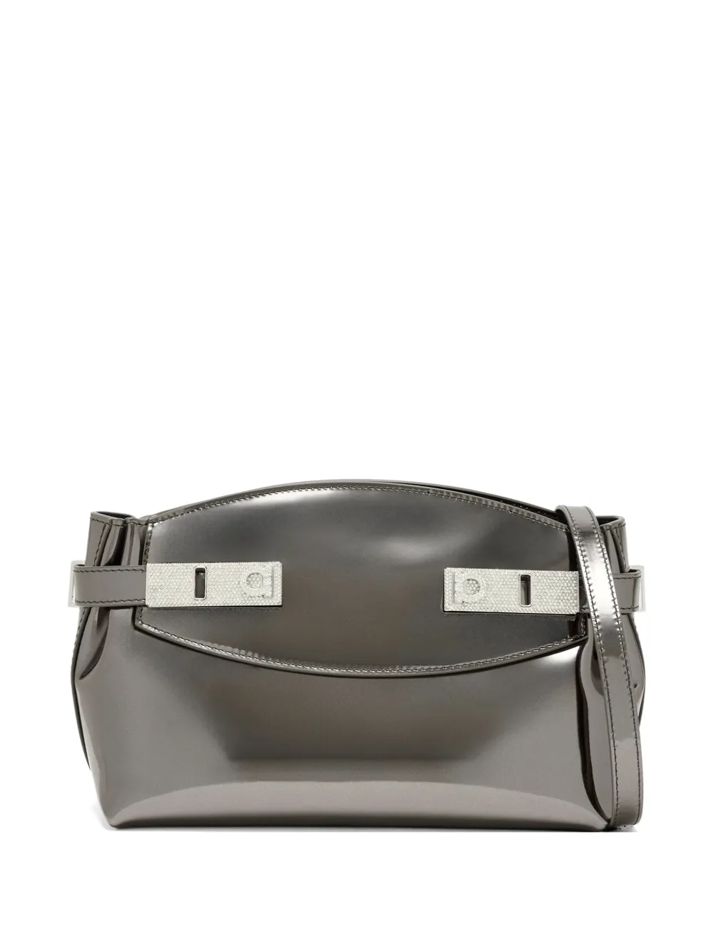 Ferragamo jewel-embellished clutch bag - Grigio