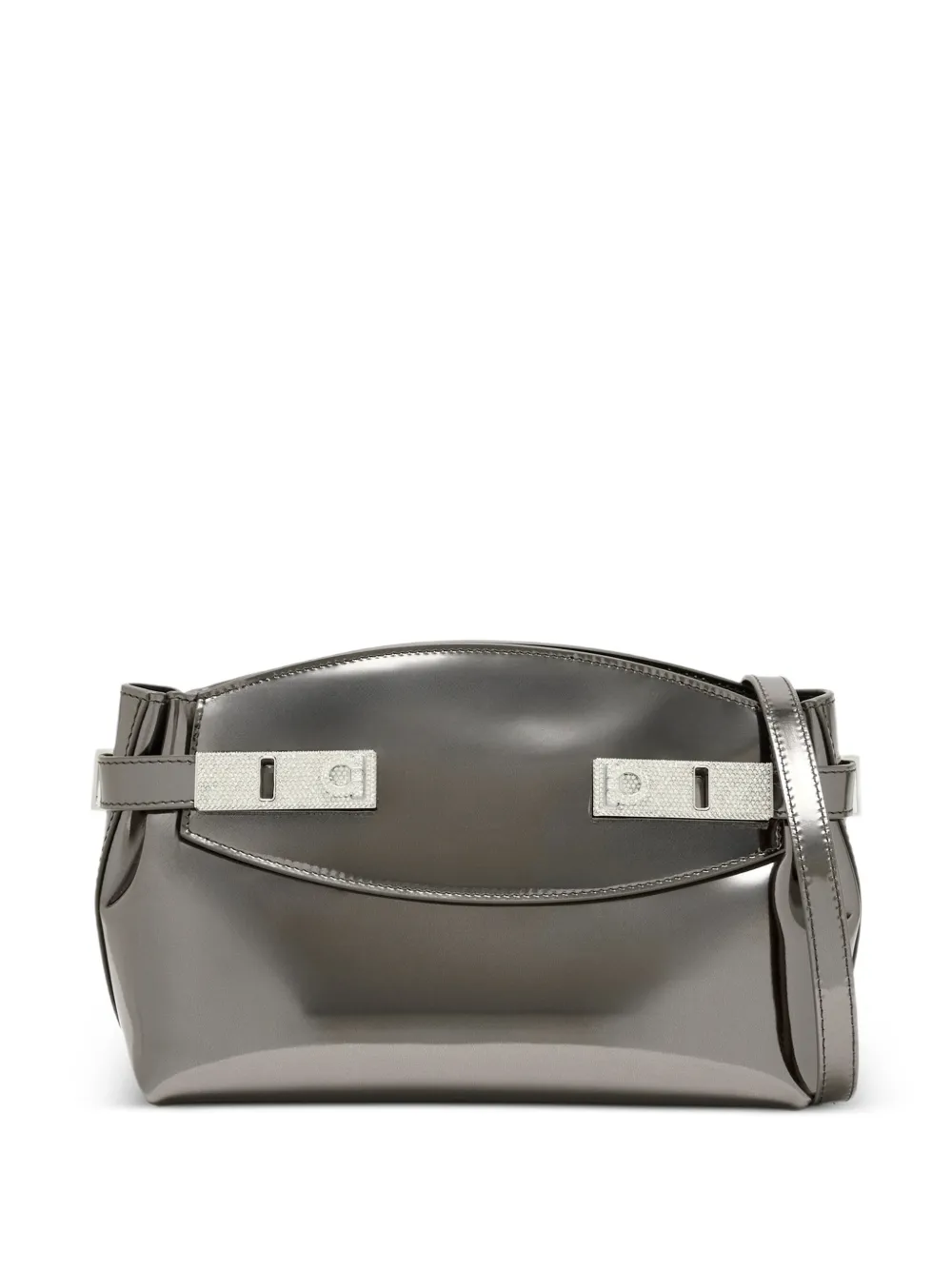 Ferragamo jewel-embellished clutch bag - Grigio