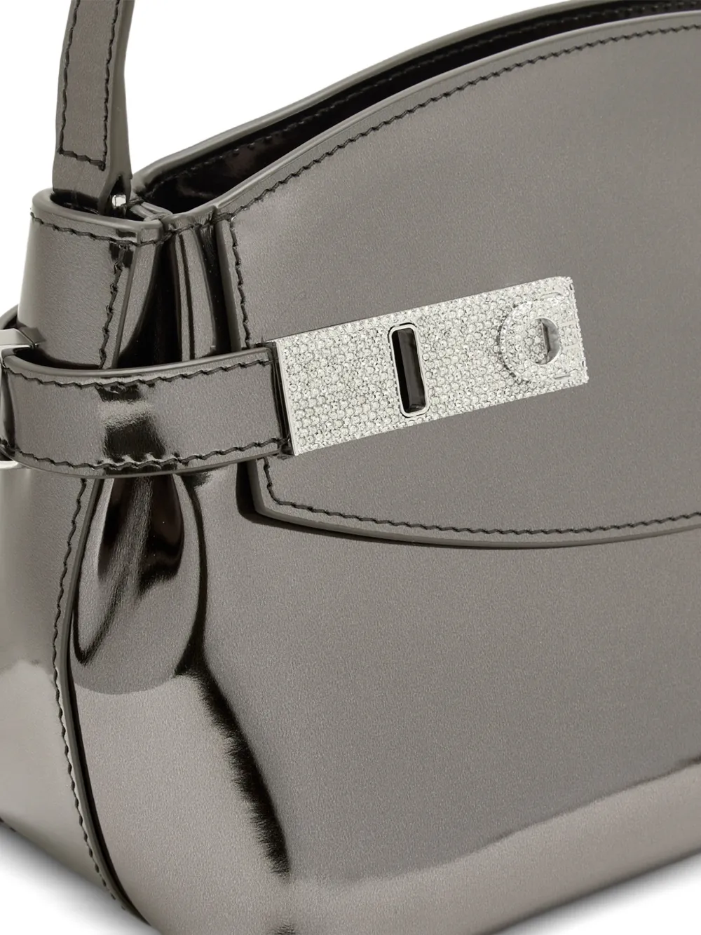 Ferragamo Clutch verfraaid met kristallen Grijs