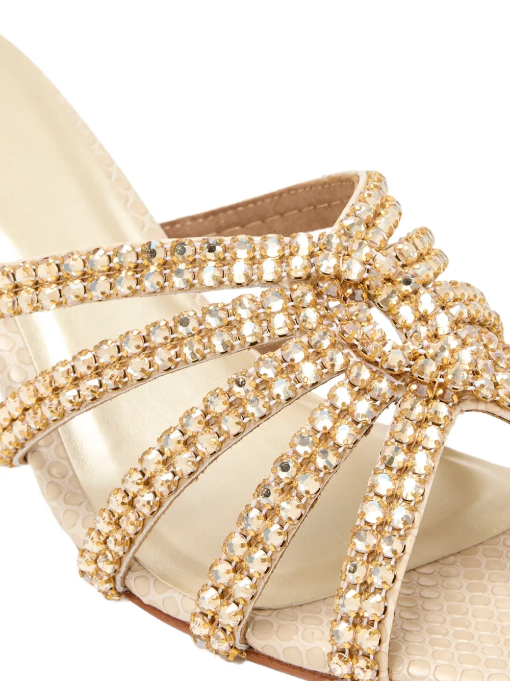 NICOLI Muiltjes verfraaid met bandjes Beige