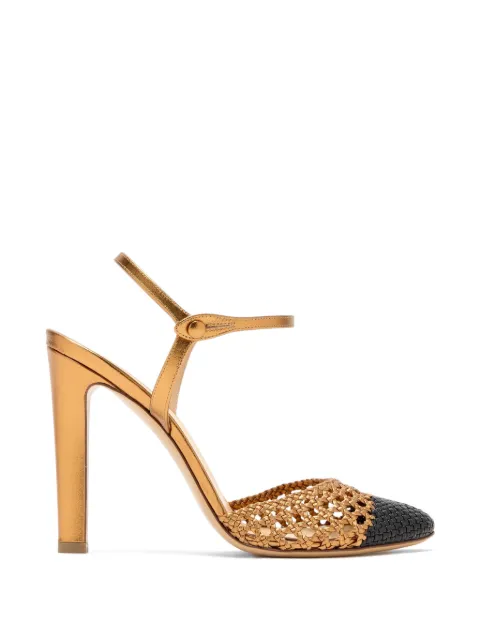 Francesco Russo woven t-strap pumps