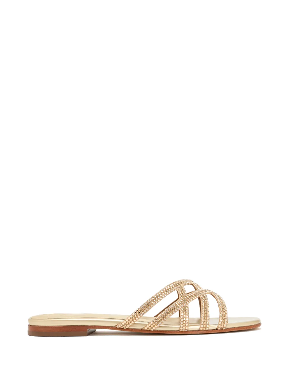 Nicoli Zuri Crisscross Embellished Sandals In Gold