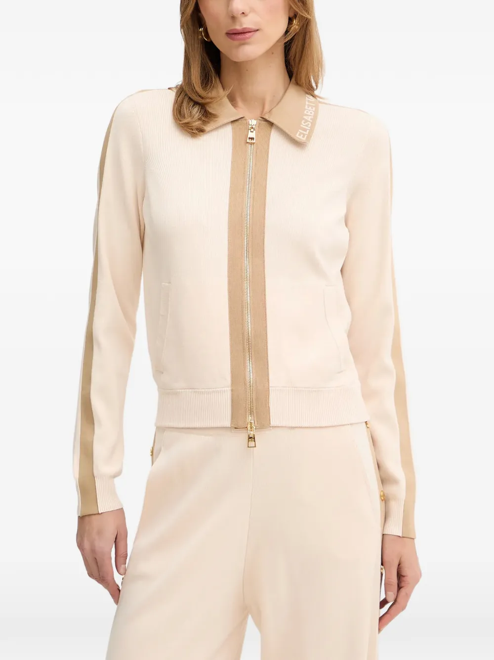 Elisabetta Franchi zip-front cardigan - Nude