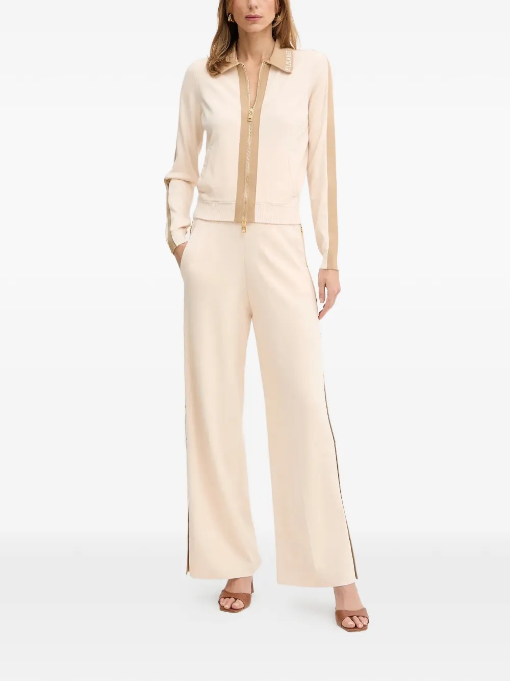 Elisabetta Franchi Vest met rits Beige
