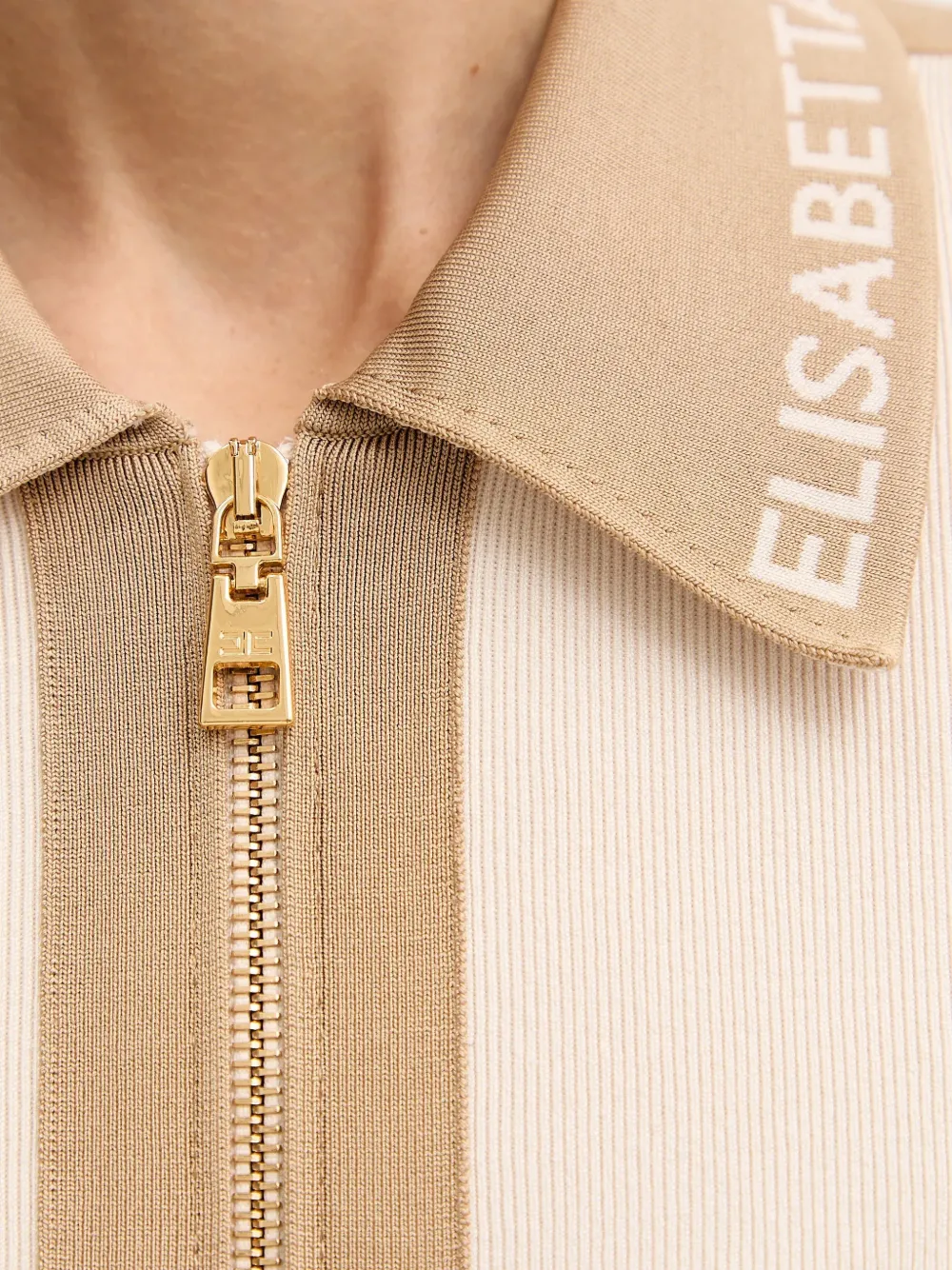 Elisabetta Franchi Vest met rits Beige
