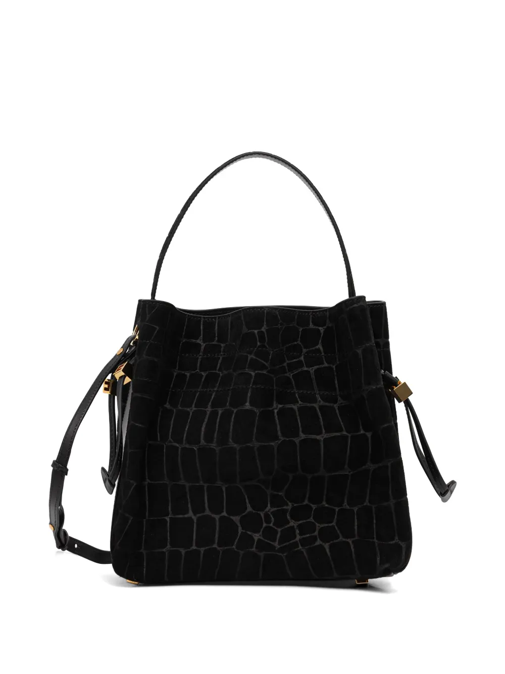 Elisabetta Franchi croc-effect suede tote bag - Nero