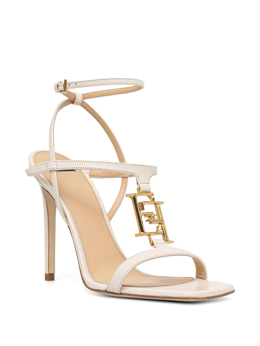 Elisabetta Franchi T-strap buckle sandals Beige