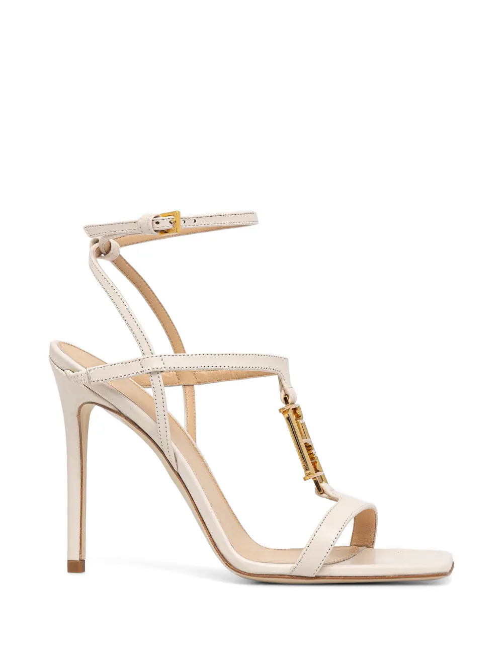 Elisabetta Franchi T-strap buckle sandals Beige