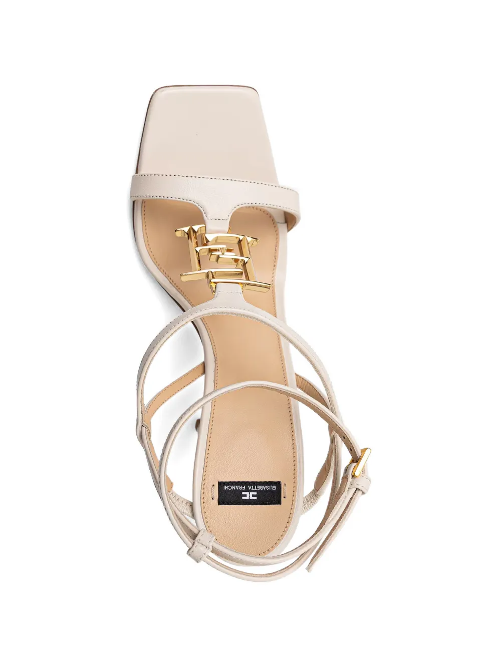 Elisabetta Franchi T-strap buckle sandals Beige
