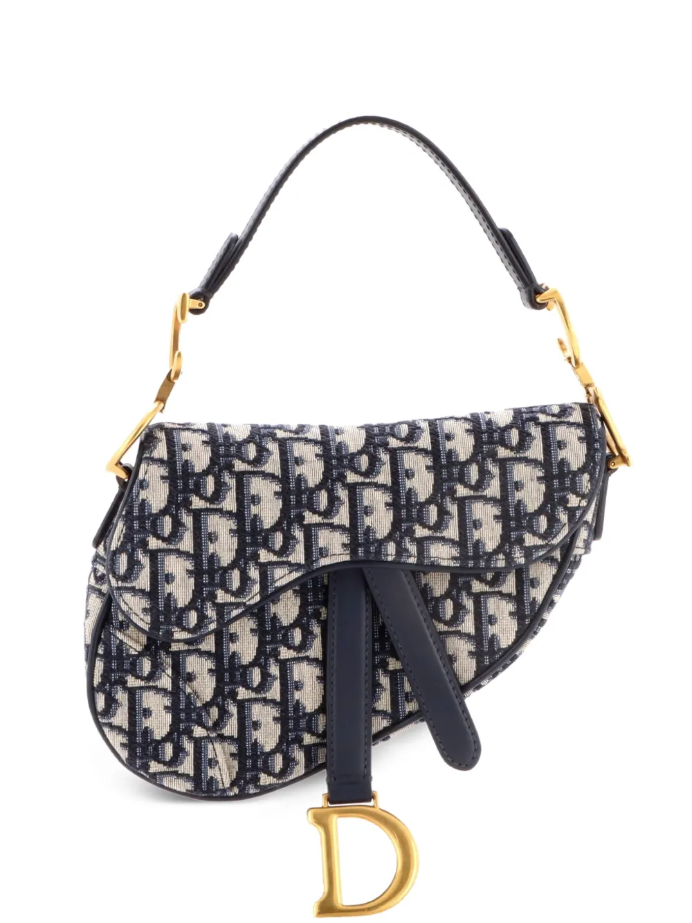 Christian Dior Pre-Owned Saddle Handbag Oblique Canvas Mini shoulder bag - Blu