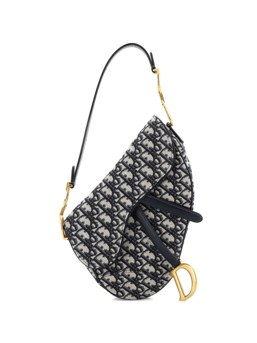 Christian Dior Pre-Owned Saddle Handbag Oblique Canvas Medium shoulder bag - Blu